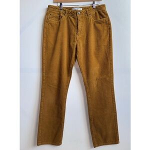 Boden Corduroy Pant 5 Pocket Straight Leg High Rise 100% Cotton Tan Size W34